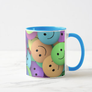 Colorful Happy Faces Emoji Art Mok