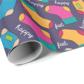 Colorful Happy Feet Socks Pattern Cadeaupapier (Rol Hoek)