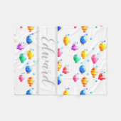 Colorful Happy Fish met bubbels Fleece Deken (Voorkant (Horizontaal))