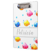 Colorful Happy Fish met bubbels Klembord (Links)