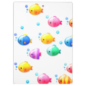 Colorful Happy Fish met bubbels Klembord (Achterkant)