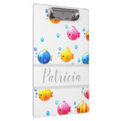 Colorful Happy Fish met bubbels Klembord (Rechts)