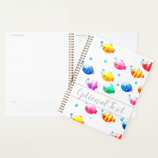 Colorful Happy Fish met bubbels Planner (Display)