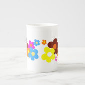 Colorful Happy Flowers Porselein Kop (Voorkant)