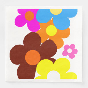 Colorful Happy Flowers Servet