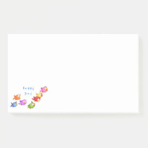 Colorful Happy Flying Birds - Cute Funny Sparrows  Post-it® Notes