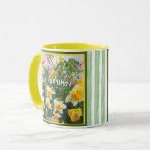 COLORFUL HAPPY GOOD MORNING FLOWERS COFFEE MOK (Voorkant links)