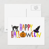 Colorful Happy Halloween Feestdagenkaart (Voorkant / Achterkant)