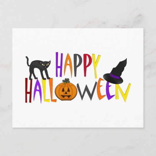 Colorful Happy Halloween Feestdagenkaart (Voorkant)