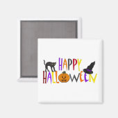 Colorful Happy Halloween Magneet (Voorkant / Achterkant)
