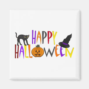 Colorful Happy Halloween Magneet