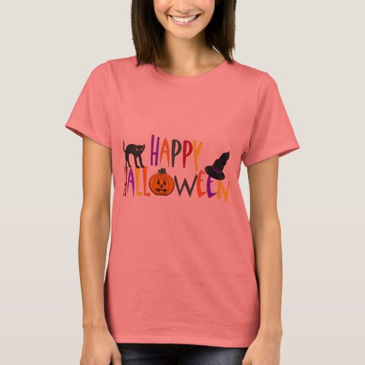 Colorful Happy Halloween T-shirt (Voorkant)