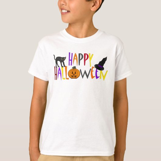 Colorful Happy Halloween T-shirt (Voorkant)