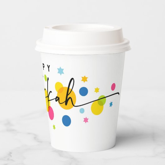 Colorful Happy Hanukkah Papieren Bekers (Achterkant)