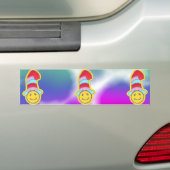 Colorful Happy Hippie Face Bumpersticker (Op auto)