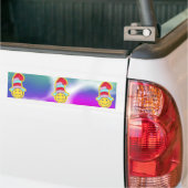 Colorful Happy Hippie Face Bumpersticker (Op Truck)