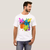 Colorful Happy Holi Gepersonaliseerd T-shirt (Voorkant volledig)