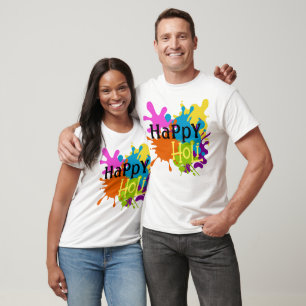 Colorful Happy Holi Gepersonaliseerd T-shirt