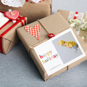 Colorful Happy Holiday met foto Briefkaart