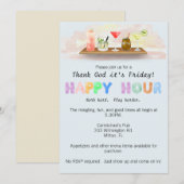 Colorful Happy Hour Uitnodiging (Voorkant / Achterkant)