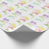 Colorful Happy Kittens-patroon  Cadeaupapier (Hoek)