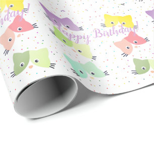 Colorful Happy Kittens-patroon  Cadeaupapier