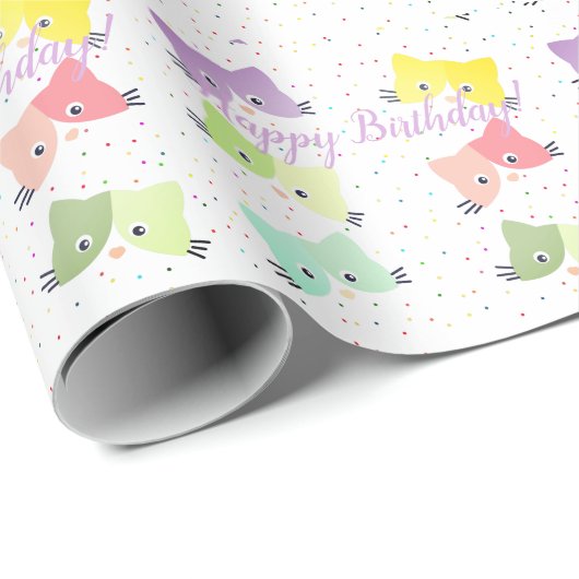 Colorful Happy Kittens-patroon  Cadeaupapier (Rol Hoek)