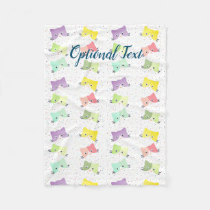 Colorful Happy Kittens-patroon Fleece Deken