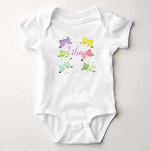 Colorful Happy Kittens-patroon Romper (Voorkant)