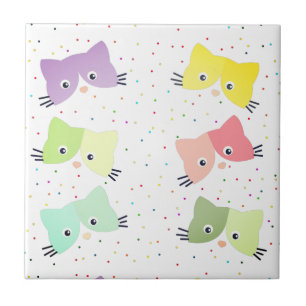 Colorful Happy Kittens-patroon Tegeltje
