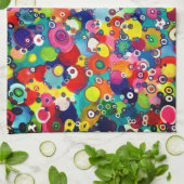 Colorful Happy Little Circles Original Artwork Theedoek (Gevouwen)