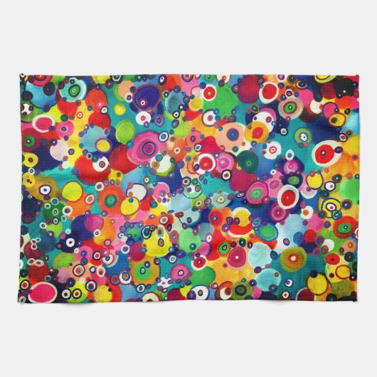 Colorful Happy Little Circles Original Artwork Theedoek (Horizontaal)