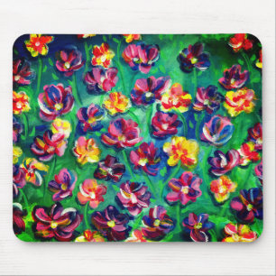 Colorful Happy Little Flowers Original Artwork Muismat