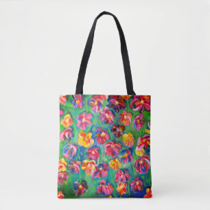 Colorful Happy Little Flowers Original Artwork Tot Tote Bag