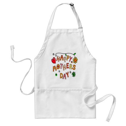 Colorful Happy Mothers Day Standaard Schort (Voorkant)