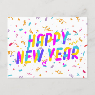 Colorful Happy Nieuwjaar Briefkaart