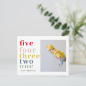 Colorful Happy Nieuwjaar | Met foto Briefkaart (Staand voorkant)