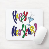 Colorful Happy Nieuwjaar Muismat (Met muis)