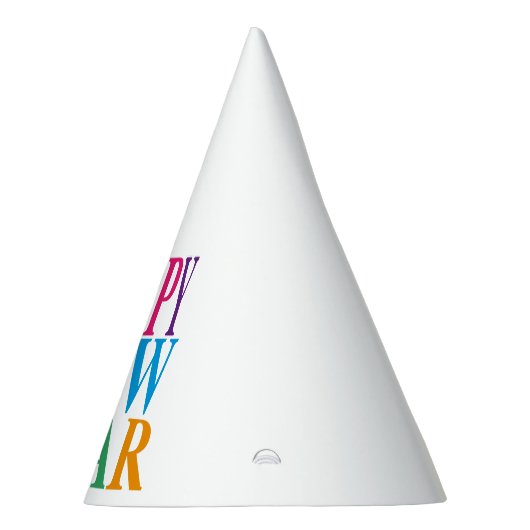 Colorful Happy Nieuwjaar Typografie  Feesthoedjes (Rechts)