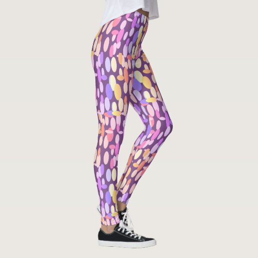 Colorful Happy Oval Spots Pattern-Leggings Leggings (Rechts)