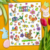 Colorful Happy Pasen Briefkaart