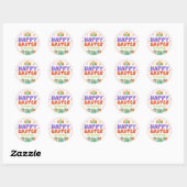 Colorful Happy Pasen Ronde Sticker (Vel)