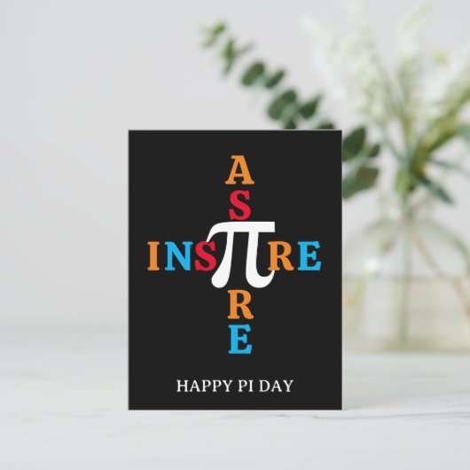 Colorful HAPPY PI DAY Aspire Inspire Briefkaart (Staand voorkant)