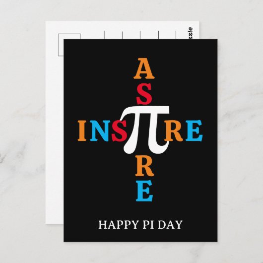 Colorful HAPPY PI DAY Aspire Inspire Briefkaart (Voorkant / Achterkant)