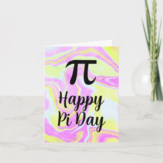 Colorful Happy Pi Day Greeting Kaart (Voorkant)