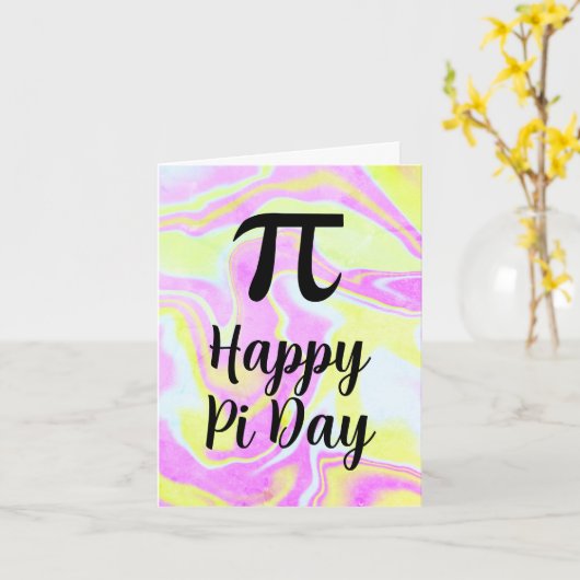 Colorful Happy Pi Day Greeting Kaart (Gele Bloem)