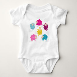 Colorful Happy Sheep Baby Bodysuit