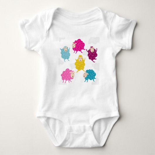 Colorful Happy Sheep Baby Bodysuit (Voorkant)