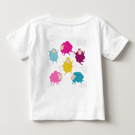 Colorful Happy Sheep Kids T-Shirt (Achterkant)