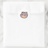 Colorful happy sloth ronde sticker (Tas)